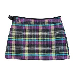 Eider Progressive Outerwear Plaid Skirt Olive Grape Juice Size 36